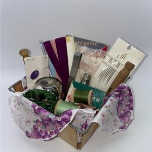 Floral Purple and Green Sewing Kit